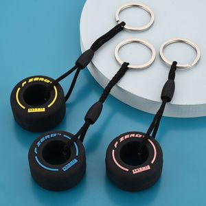 Modesimulation Reifen Schlüsselanlagen kreative Unisex -Bag -Schlüssel Ringe Anhänger Schmuck Charms Geschenk für Autoliebhaber Soft PVC Cartoon Mini K272Q