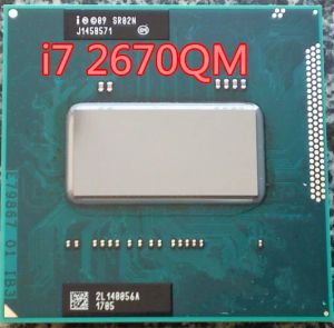 CPUSオリジナルIntel CPU I72670QM I7 2670QM SR02N I7 2670QM SRO2N 2.2G3.1G/6M HM65/HM67ラップトッププロセッサI72670QM
