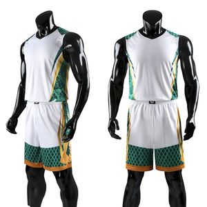 Men Throwback Basketball Trikots Sets Team Uniformen Sports Kit Clothes College Tracksuit Basketball Trikot Shirts Shorts Customs