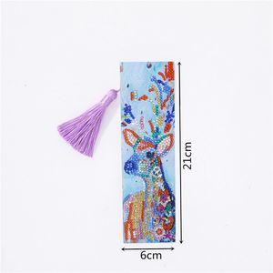 5D Diamond Painting Exquisite Parrot, Flamingo Leather Bookmarks Tassel Bookmarks Craft Decor Special Shaped Diamond Embroidery