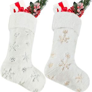 Ano Novo Stocking de Natal Bolsa de Candy Snow Decorações de Natal para Home Navidad Decoração de Árvore de Natal