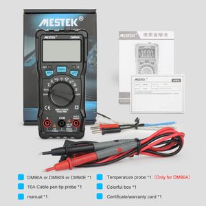 MESTEK DM90A Mini Multimeters Digital Multimeter Auto Range Tester Multimetre 6000 Counts With Temperature Probe Multitester