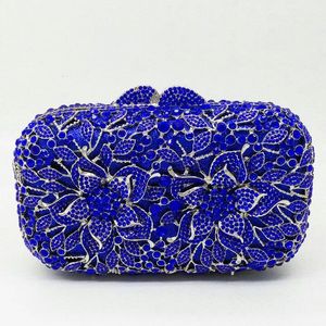 Lady Blue Color Rhinestone Minaudiere Stone Clutch Bag Crystal Evening Bag torebka Kobieta imprezowa torba ślubna Torebka ślubna