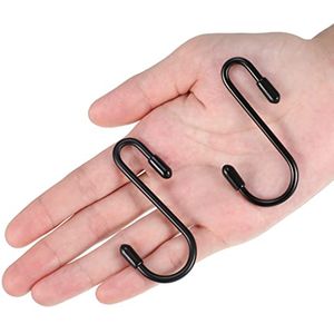 Svart S -formade krokar som hänger tunga S Hooks Hanger för kök badrummet sovrum kontor pannor pås väska växter hänger rack