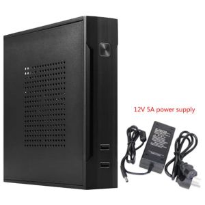 Torri QX01 Mini Case di computer ITX Enclosure USB2.0 da 2,5 pollici HDD SSD Gaming PC Desktop Chassis con alimentazione da 12 V 8A/5A