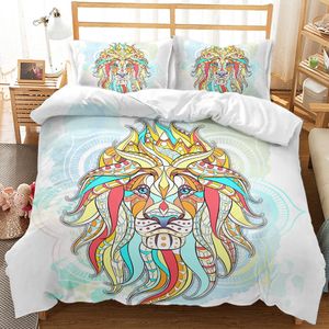 3D Fox Duvet Cover Bohemian Queen/King/Full/Twin Rozmiar Zestaw pościeli Zestaw Zwierzęta Pokrywa Boho Exotic Miękka Poliety Polilt Cover