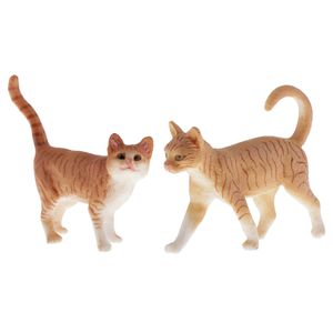 2pcs/set милые фигуры кошек Реалистичные кошачьи модели рисунки реалистичные животные модели кошки статуэтки коллекционные игрушки декор декор.