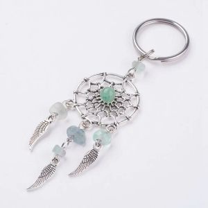 30st/Lot Natural Stone Dreamcatcher Keychain Pendant Healing Energy Jewelry PenduM bulk grossistföremål för småföretag