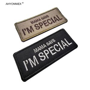 AHYONNIEX 1PC Embroidered MAMA SAY IM SPECIAL Fabric Patch Sew On Jeans Clothes Cap Badge Bags Stickers DIY