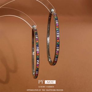 Zircon Awn Star Geometric Circle Exaggerated Fashion Tiktok Same Cool Style Earrings Women