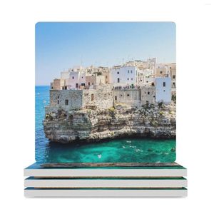 Настольные коврики Polignano Mare Puglia Ceramic Coasters (квадрат) Симпатичные кухонные принадлежности персонализируют напитки