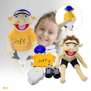 دمى Plush Soft Plush Toy Toy Puppet المستخدمة للعب مع المنازل مزح الممزقة متعة ألعاب الأطفال هدية عيد ميلاد مع العمل الفم J240410