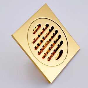 Dranaggio del pavimento del bagno Uythner 10*10 cm Gold Doccia quadrata di scarico quadrato Fabbricazione Vendite dirette per il bagno Discussione pavimento