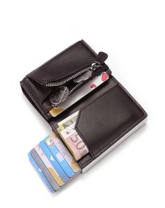 Genuine Leather Rfid Holder Men Wallet Money Bag Purse Male Black Short Smart Mini Slim Walet Wallets5170261