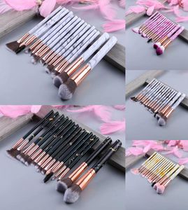 Neueste Make -up -Pinsel 15pcs Marmor Farbmuster Make -upbrush Professional Make -up Pinsel Set Blush Lidschatten Make -up Pinsel DHL 5035194