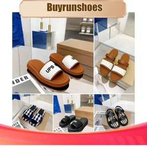 Vintage Printing Slipper Sandal Casual Shoes Gummi Slide Luxury Designer Sliders Summer Outdoors Womens Mens Flat Slippers Mule Plaid Easy Matching 2024