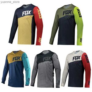 Radsporthemden Tops Herren Fledermaus Motocross T-Shirt Langarm Downhill Jersey Mountain Bike Hemd Schnell trockene Enduro Jersey Camisas Ciclismo Y240410