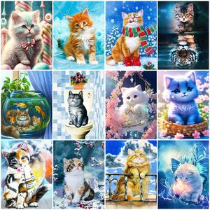 Evershine 5d Diy Diamond Painting Full Square Cat Rhinestones Pictures Diamond Hafdery Zwierzęta Mozaika Sprzedaż Dekoracja domu