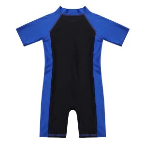 Kurzärärmelbodysuit, Kinder Badebekleidung, Jungen, Mädchen, Kinder Badebekleidung, Reißverschluss, Unitard, Badeanzug