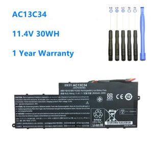 Батареи AC13C34 Батарея для ноутбука для Acer Aspire V5122P V5132 E3111 E3112 ES1111M MS237 KT.00303.005 AC13C34 11.4V 30WH
