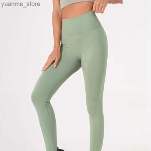 Abiti da yoga Vendita calda per donne pantaloni fitness sportivi sottili sudore che assorbono asciugatura rapida ad alta vita alzata pantaloni da yoga yoga y240410