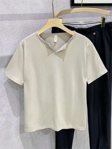 Henry Shirt Ny koreansk version Basskjorta V-ringning Pure Cotton Summer Short Sleeved Top Bortable Trend Simple Half Sleeved T-shirt för män