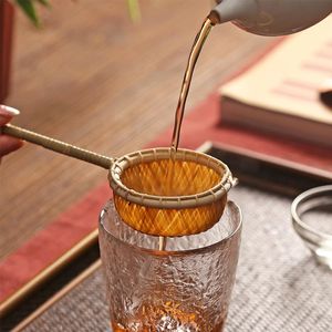 Handgjorda naturliga bambu te -sil återanvändbara filter te -verktyg durgadgets sikt för tebryggning te set grossist japanska