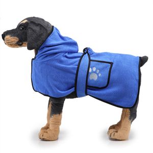 2023 Super Absorbent Pet Bathrobe Towel Dog Drying Coat Microfiber Beach Towel for Large Medium Small Dogs Fast Dry