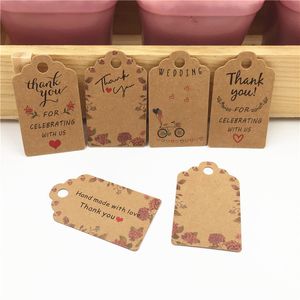 50pcs Kraft Paper Gift Tags Handmade with Love Hang Tags Garment Tags for Candy/Gift/Cookies Display Packing Label Card Gift Box