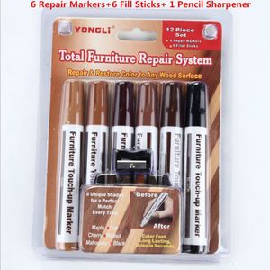 Möbler Touch Up Kit Markers Filler Sticks Wood Scrates Restore Kit Scratch Patch Paint Pen Wood Composite Repair 240328