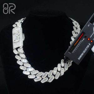 22mm 18 VVs Moissanit Diamant Kubanische Halskette benutzerdefinierte Baguette -Linkkette Hip Hop Fine Schmuck für Rapper