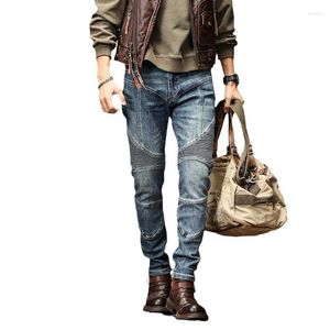 Herren Jeans kostenlos 2024 Frühling und Herbst High-End Mid Rise Small Leg Patchwork Slim Fit Retro Casual Hosen