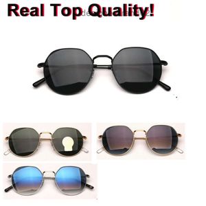 Hot Sell Mode Jack Sonnenbrille Damen Herren Smetal Hexagon Sonnenbrille Vintage Sonnenbrille UV400 Schutzglaslinsen mit Ledertupfen und R Rainess Verbot Bands SLDH