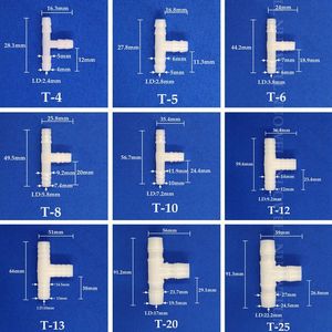 5〜200pcs 4-25mm PEプラスチックチューブティーコネクタ水槽水槽水パイプジョイントエアポンプ酸素ホースパイプコネクタ