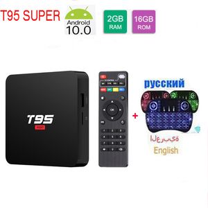 T95 Super Android 10.0 OS Smart TV Box Allwinner H3 Chipest 2GB DDR3 16 GB ROM Opcjonalna klawiatura głosowa 2.4G WIFI 100M LAN Port