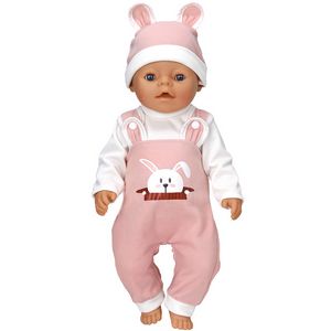 17-18 Zoll Babypuppenkleidung süßer Bär 3PCS Outfits für 43 cm Spielzeug wiedergeboren