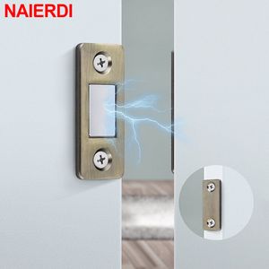 Naierdi 5 Set Magnet Cabinet Catches Hidden Door Catch Silver Invisible Gold Bronze Gliding Door Closet Latch Cabinet Hardware