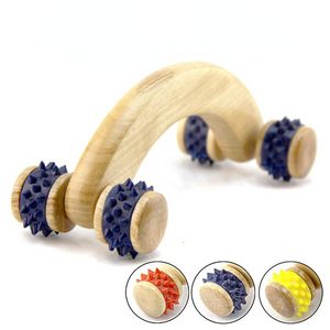 Wood Therapy Roller Massager For Body Handheld Arm Leg Back Foot Hand Neck Shoulder Muscle Release Pain Relief Massage Tool