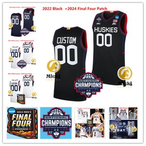 2024 campioni maschili Adama Sanogo Uconn Basketball Jersey Custom Cucited 33 Apostolos Roumoglou 40 Andre Johnson Jr. 44 Andre Jackson Jr. Uconn Huskies Maglie