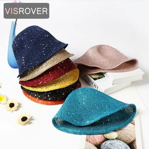 Visrover 8 colorway Solid Bucket Hat Unisex Cap macio brilhante Hip Hop para Mulheres Summer Summer Beach Sun Fishman Gift240410