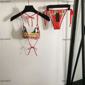 Designer badkläder kvinnor märke kvinnokläder Sommartrakten Fashion Indian Retro Floral Print Logo Lado Bikini 10 april