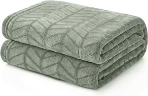 Decken weich gebürstete Flanellwurf Wurf Decke Sage Grüne Fleece Decken Chevron Muster Flauschiger warm gemütlicher hellgrüner Decke