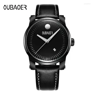 Armbandsur Oubaoer Original Watch Men Sport Quartz Watches Auto Date Wrist Relogio Time Hour Clock Reloj Hombre Mens