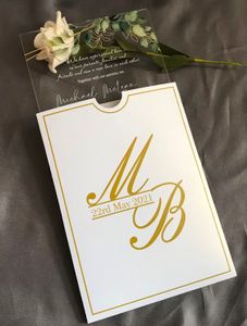 Acrylic Wedding Invitations,Pink Peony, Custom Sweet 16th Birthday, Quinceanera, Rose Gold, 10Pcs