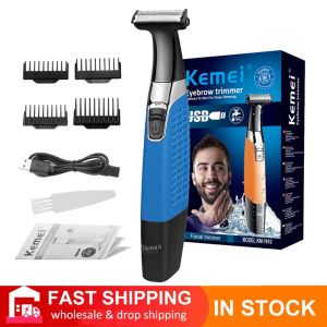 Shavers 2022 Kemei Men's Electric Shaver Rechargeable Beard Trimmer Waterproof Shaver Professional Body Shaving Bald Hair Clipper Razor