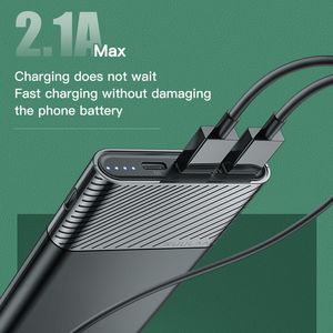 Kuulaa 10000mah Power Bank Dual USB Portable Charger QC PD Fast зарядка Powerbank Digital Display Ultra Slim External Battery