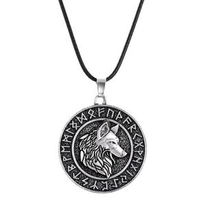 Pendant Necklaces Vintage Nordic Viking Pirate Necklace Round For Men Odin Mount Celtic Wolf Punk Male AccessoriesPendant281L