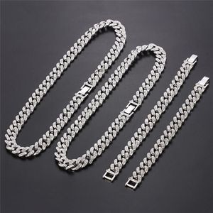 Srebrny kolor miami krawędzi kubańskie naszyjniki mężczyźni kobiety bioder biżuteria bling raper unisex grunge chokers309p