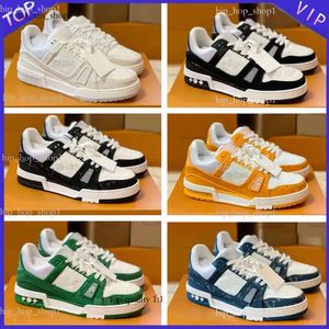 louies vuttion shoe Shoes Trainer Embossed Casual Shoes Denim Canvas Leather White Green Red Blue Letter Fashion Platform Low Trainers Size 36-45 159 418 louies shoe