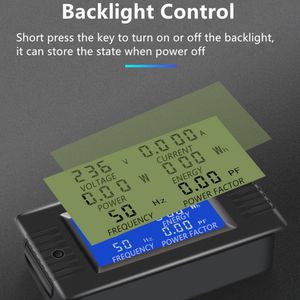 6 I 1 AC 80V-260V 5A 10A 100A Digital Voltmeter Ammeter Spänningsström Tester Kraftenergifrekvens Power Factor Meter